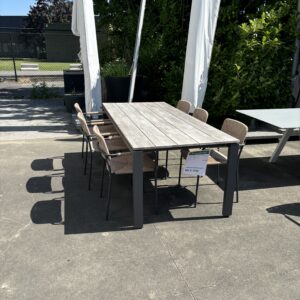 Set Goa tafel + 6 Bora stoelen