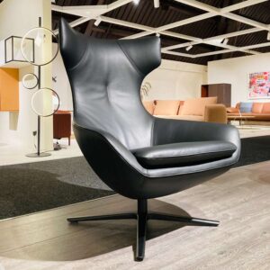 Verberckmoes Outlet - Caruzzo fauteuil Leolux unileder zwart met 4-stervoet