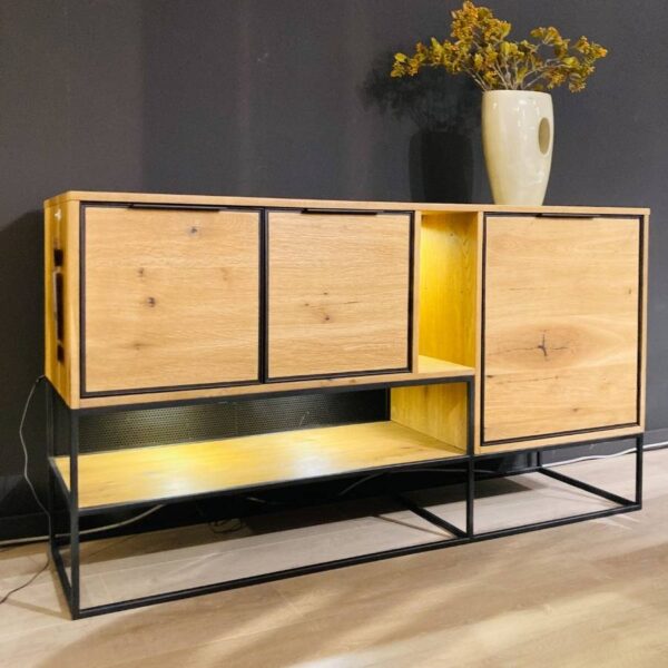 Verberckmoes Outlet - City dressoir railway brown 160cm Henders and Hazel