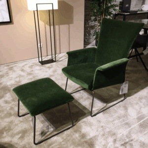 Jori | Aïda fauteuil met hoge rug + poef