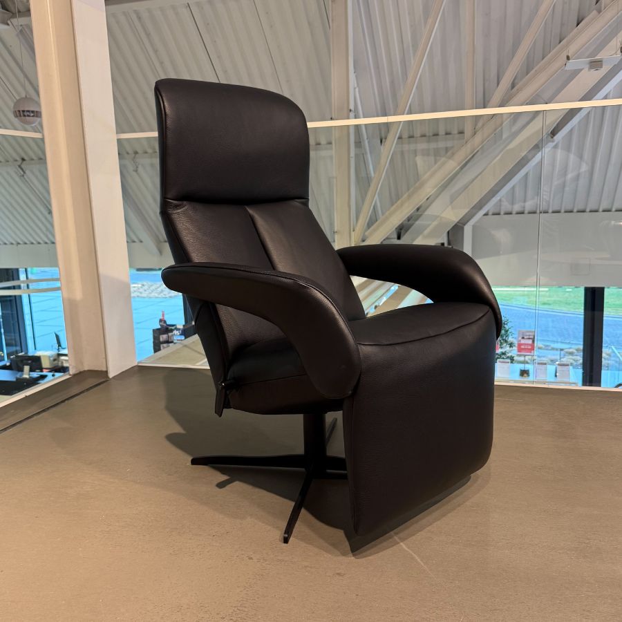 Jori Symphony relaxstoel JR-7960 in celia leder zwart toonzaalmodel bij Verberckmoes