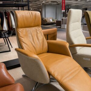 De Toekomst Twice Pro TW263N relaxfauteuil in leder Oasis 110 en stof Renew 19