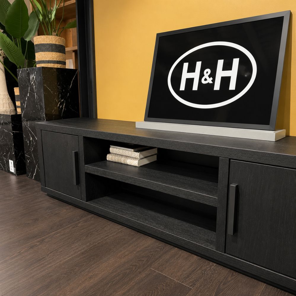 Henders & Hazel Pavie lowboard met twee open vakken en gesloten opbergruimte – toonzaalmodel Sint-Gillis-Waas