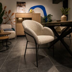 Maxfurn Argos eetkamerstoel in Touch toffee met zwart metalen onderstel – set van 4 toonzaalmodel Sint-Gillis-Waas