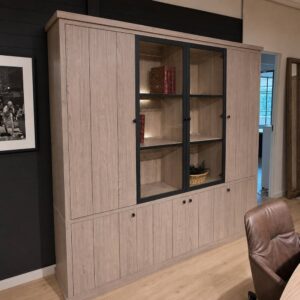 Maxfurn | Brugge wandkast met glasdeuren en verlichting – Misty oak