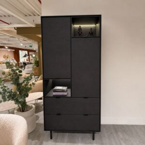 XOOON Elements bergkast van 95 cm in Onyx met deuren, laden en verlichte niches – toonzaalmodel Sint-Gillis-Waas