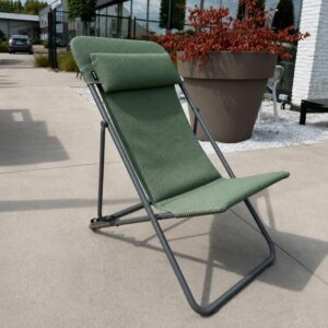 Lafuma Maxi Transat Plus Olive terrasmodel bij Verberckmoes Tuinmeubelen Temse